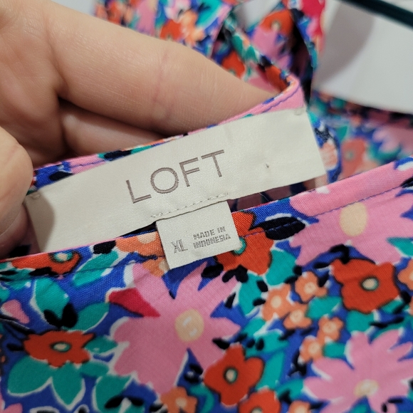 LOFT Daisy Tie Back Flounce Dress - Picture 3 of 10